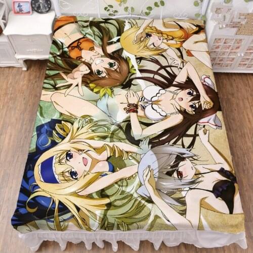 Japan Anime Infinite Stratos Sexy girl houki Cecilia Alcott Huang lingyin shinonono bed sheet & blanket summer quilt 150x200cm