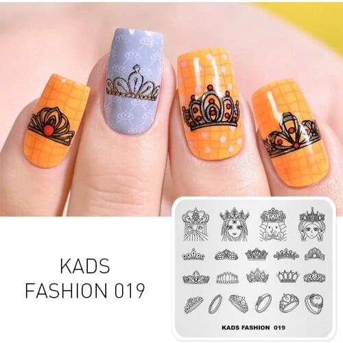 AriesLibra Nail Art Template Stamp Plate Crown King Queen Patterns Image Stamping Polish Print Manicure Nail Stencil Printer
