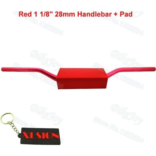 Aluminum 6061 Alloy Fat Bar Handlebar 28mm Red 1 1/8" W Bar Pad for Thumpstar Pit Dirt Bike ATV Quad Buggy Go Kart Motorcycle