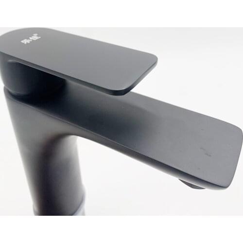 Free Shipping Faucet Stainless Steel Paint Faucet Bathroom Basin Faucets Hot Cold Mixer Tap Single Hole New Black Basin Mixer