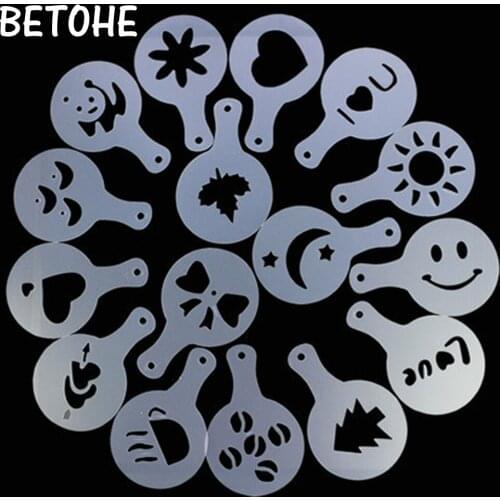BETOHE different Style Coffee Spray Cappuccino Template Stencil Mousse Biscuit Mold Dessert Cupcake Decorating Tool