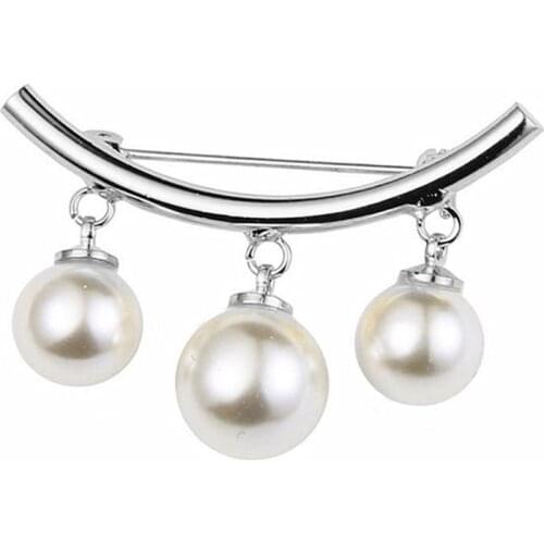 Fashion Pearl Fixed Charm Safety Pin Brooch Women Cardigan Clip Chain Brooches Pins Jewelry Luxury Accessories 2021