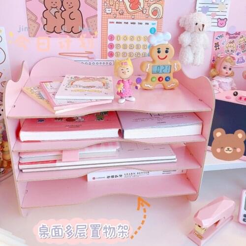 Wooden Desktop Document Letter Tray Organizer Sorter Desktop File Holder Rack for Home Office