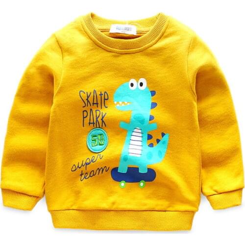 High quality 2019 Autumn Kids T shirt cotton Cartoon Print Jurassic World dinosaur boy girls Sweater coat tops baby clothes tees
