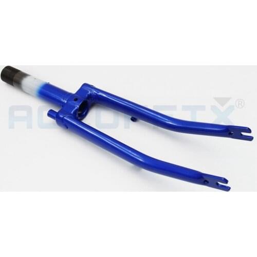 Blue ACEOFFIX Folding Bike Front Fork 74mm Open Width Chrome Molybdenum Steel 580g Bike Front Fork Parts
