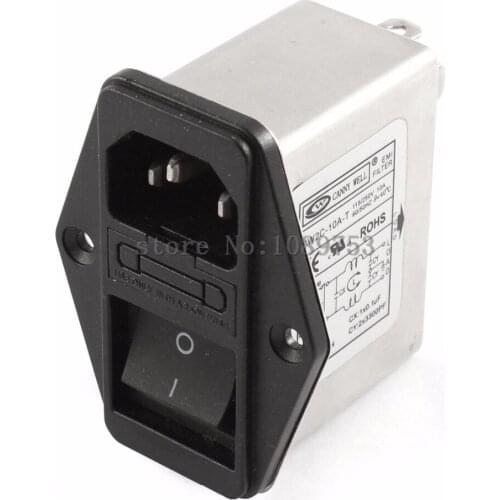 CW2C-10A-T AC power purifier filter inductor 10A socket switch filter Connector
