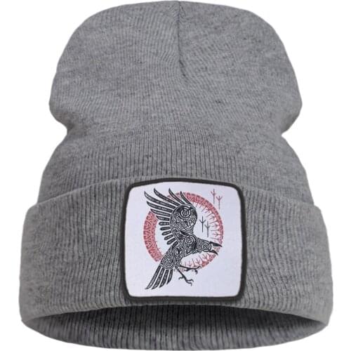 Classic Viking TV Show Knitted Hat RagnarS Raven Solid Color Winter Hat Warm Retro Ribbed Knitted Hats Women Men Skullies Hat