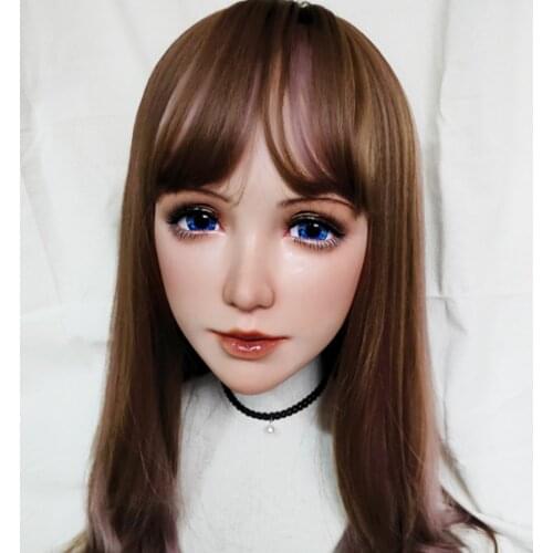 KnowU BJD Permanent Makeup Anime Half Head Shell Headgear Resin Head Mask Cosplay Crossdresser