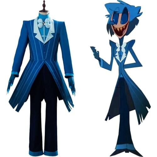 Hazbin Cosplay Hotel ALASTOR Costume Blue Uniform Suit Halloween Carnival Costumes