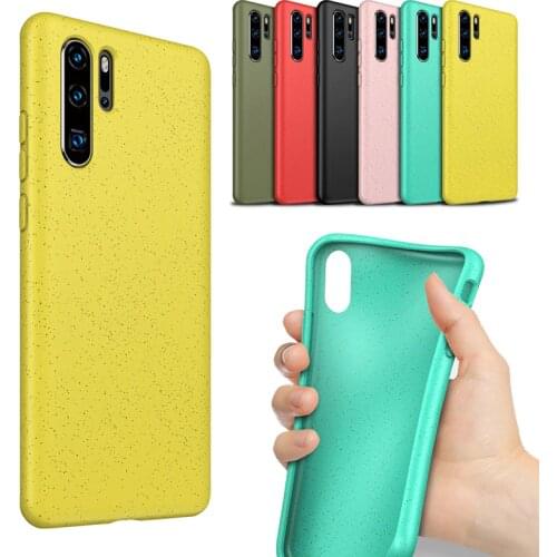 Multicolor Durable Anti-fall Natural Materials Wheat Straw Soft Liquid Silicone Phone Case for Huawei P30,P30pro