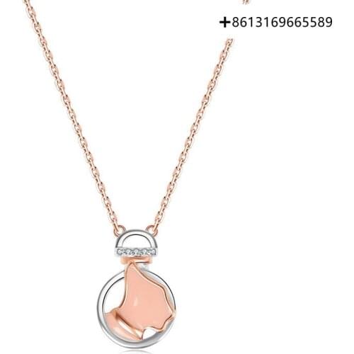 Fashion simple 925 silver around the world series perfume bottle shape dog necklace