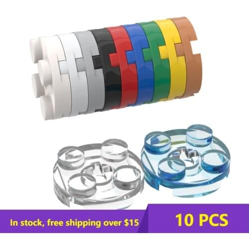 10PCS Bricks MOC 4032 2x2 round plate with Cross Shaft hole Assembles Building Blocks Bulk City Classic Brand Kids DIY Toys