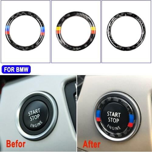 For BMW 3 Series E90 E92 E93 2008-2012 Auto Engine Start Stop Circle Ring Covers Stickers Car Styling Accessories