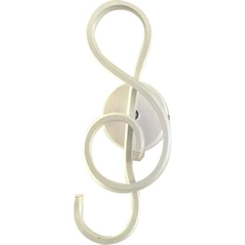 Wall Lamp Bedroom Beside Wall Light Music Clef Shape Home Indoor Living Room Decoration Lighting AC90-260V Black/White