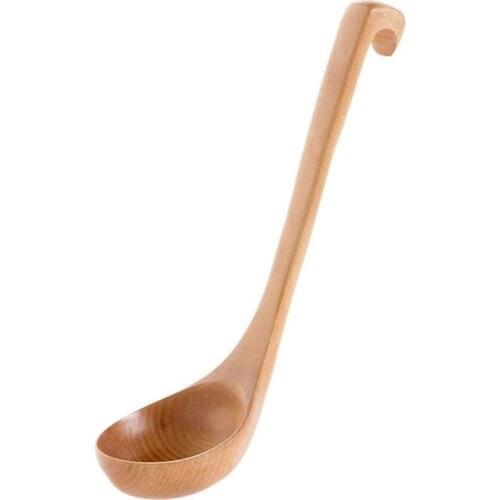 Natural Spoon Classic Wooden Soup-Ladle International Bamboo Kitchen Dinnerware Tools - Heavy Duty, Wood Spoon