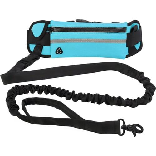 Dog Leash Nylon Hand Free Dogs Harness Collar Running Jogging Lead Adjustable Reflective Waist Leashes Traction Belt Rope