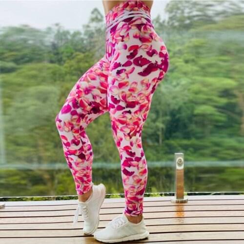 2021 New Pattern Rose Digital Printing Moisture Absorption and Perspiration Sports Fitness Yoga Pants Leggings