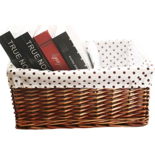 Zq Storage Basket Rattan Mask Storage Basket Woven Living Room Desktop Storage Box