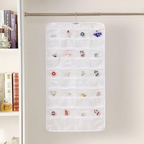 1pc Jewelry Hanging Storage Bag Jewelry Organizer Display Holder for Earring Ring Necklace Storage High Capacity 80 Pocket
