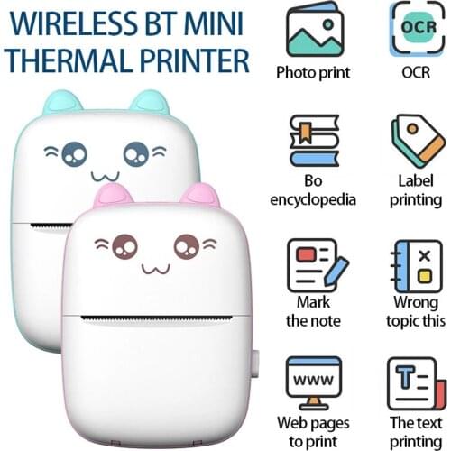 Portable Thermal Bluetooth Printer Mini Photo Pictures Printer For Mobile Android iOS Phone 58mm Pocket Printer Machine Label