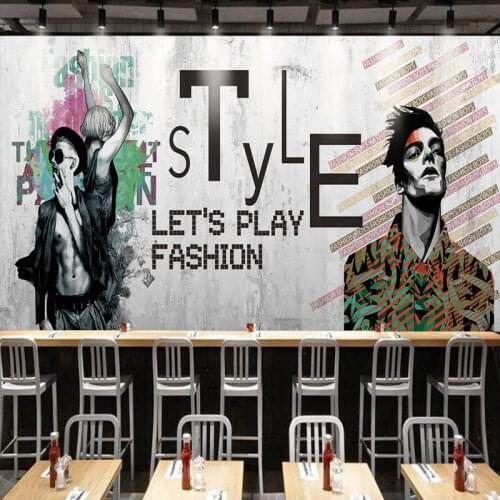 Drop Shipping Photo Wallpaper Personality Trend Retro Cement Wall Background Mural Restaurant Store Wallpaper Hand Painted Mural