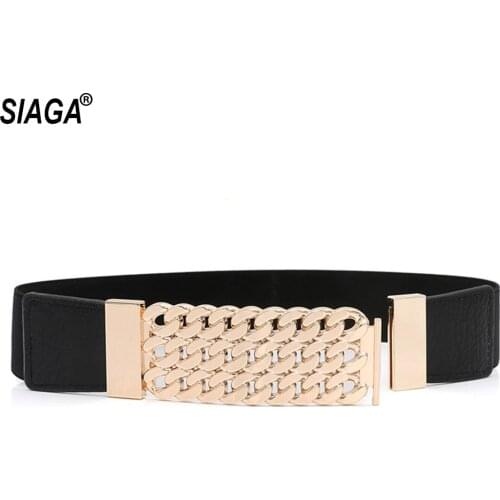 Metal Pair Buckle Sequins Retro Decorative Belt Ladies Girdle Dress Accessories Fashion All-match Elastic Belts for Woman FCO261