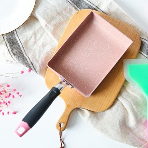 Frying Pan Tamagoyaki Omelette Pink Non-stick Pan Fry Egg Pan Pancake Kitchen Pot Use for Gas Cooker TLSM