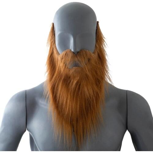 Halloween Fake Bushy Beard Funny Brown Facial Hair for Disguise Game Dance Party Role Play Cosplay
