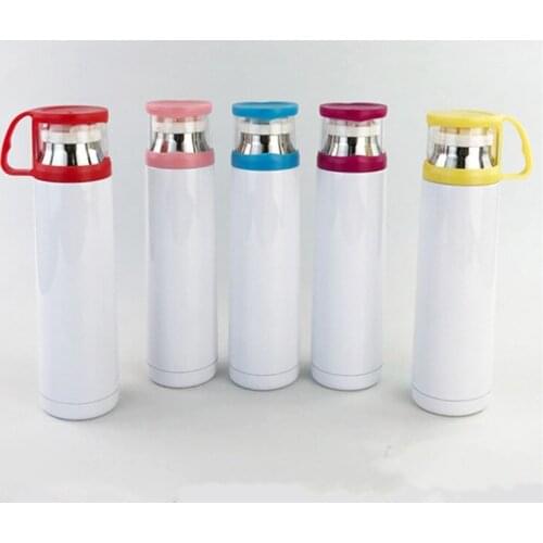 Sublimation Tumbler 6 Colors 500ml Stainless Steel Vacuum Cup Insulated Water Bottles DIY Blank Sublimation Bottles With Lid