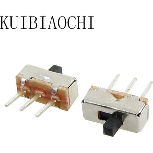 100pcs Toggle Switch Micro Slide Switch 3P 1P2T SPDT 0.5A 50V DC Handle length: 3MM Interruptor on-off 1 Way 2 Band