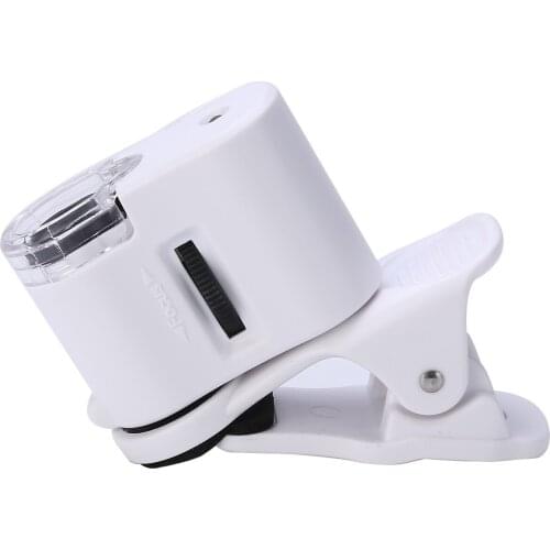 Universal Adjusted Pocket Microscope with Cell Phone Mini 60X Microscope Magnifier Micro Camera Clamp Clip Magnifying Glass LED