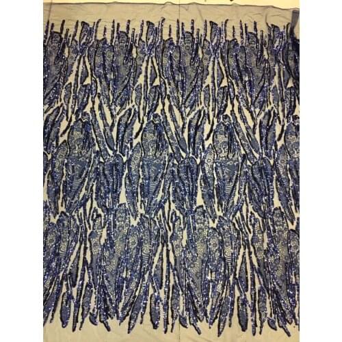 Super quality sequins lace fabric for party dress Newest african Embroidered tulle mesh fabric S-42075 with sequins