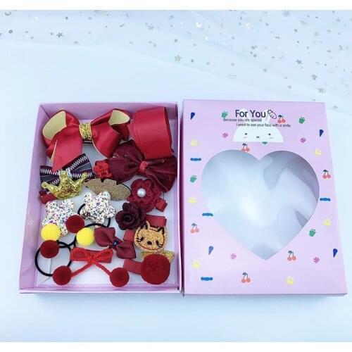 18Pcs/Set Baby Girl Hairpin Fashion Cartoon Cloth Girl Headwear Korean Style Cute Princess Girl Hair Clip Headdress Accessories