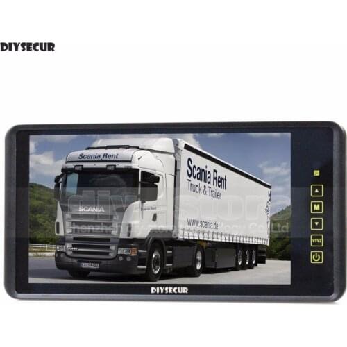 DIYSECUR 9 Inch TFT LCD Display Rear View Car Mirror Monitor With 2 Video Input for Parkign System Car CCD Camera Cam / DVD