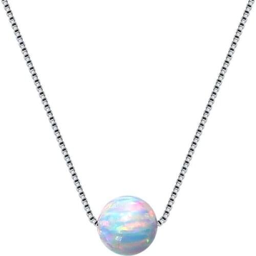 Silver Necklace 925 Sterling Silver Necklace For Women 5mm Opals Silver Chain 925 Fine Elegant Jewelry Gift