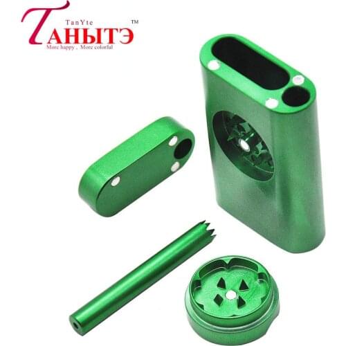 1Pc Magnetic Aluminum Metal Pipe Smoking Tool with Smoking Set Storage + Grinder + Pipe Multifunctional Smoking Kit Accessories
