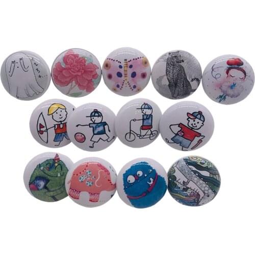 1pcs Nordic Style Ceramic Drawer Knobs Single Hole Cupboard Door Handles Pulls for Kids Room Pastoral Furniture Hardware