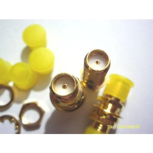 10pcs brass SMA female to SMA female with nut bulkhead RF Coax adapter