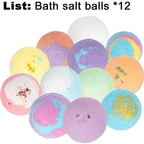 12Pcs Colorful Natural Bubble Bath Bomb Gift Set Multi Scented Aromas Dry Skin Moisturize Fizzies Spa Kit Bubble Bath Ball 2021