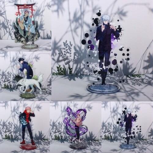 16cm Japan Anime Jujutsu Kaisen Acrylic Figure Gojou Satoru Yuji Itadori Figures Plate Holder Stand Model Plate Decor For Gifts