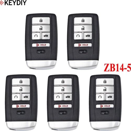 5PCS,KEYDIY Universal Smart Key ZB14-3 ZB14-4 ZB14-5 for KD-X2 Car Key Remote Replacement Fit More than 2000 Models