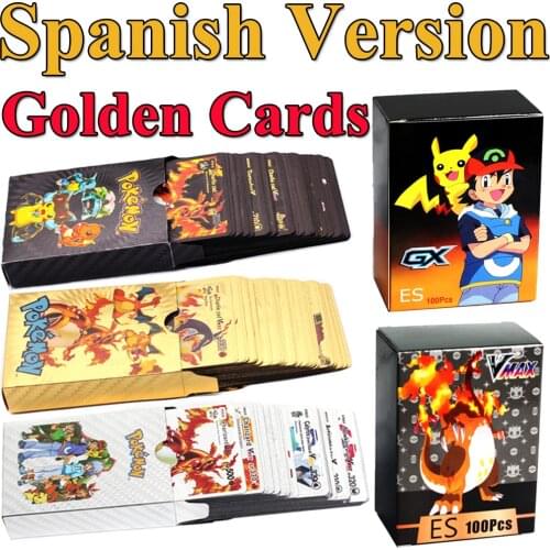 50-200pcs Pokemon Cards in Spanish TAG TEAM GX VMAX V Trainer Energy Shining Cards Game Castellano Cartas Pokemon Espaol Toy