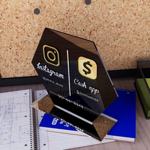 Hot Sale cash Ins Twitter Facebook Wifi Easy Shower 3MM Acrylic Gold Mirror Social Media Sign Business Sign For Shop Decoration