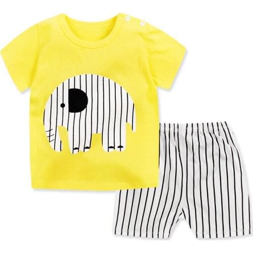 Baby Boy and Girl Body Suit Quality 100% Cotton Children T Shirt Summer Cartoon Kids Clothing Sets Baby Short Tees Boy Clothes