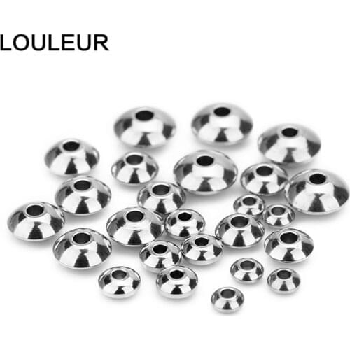 50pcs/lot Abacus UFO Beads Stainless Steel Beads Spacer Beads for Jewelry Making Charm Bracelet DIY Handmade Making Findings