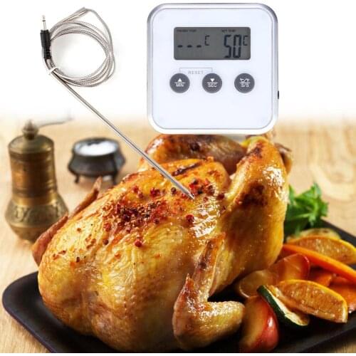 Digital Electronic Thermometer Timer Cooking BBQ Thermometer Kitchen Temperature Tool Food Meat Temperature Meter Gauge Probe