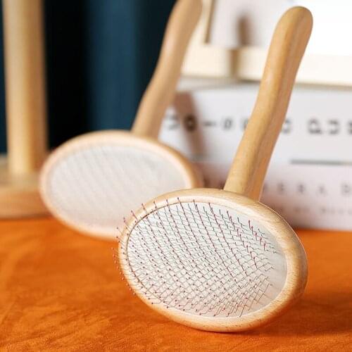 Wooden Cat & Dog Brush for Shedding Short Hair and Long Hair ~ Cat Brush for Removing Shedding, Tangles and Dead Undercoat