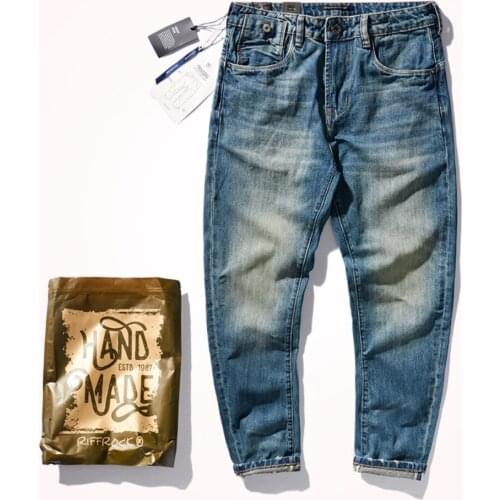 Cargo Jeans Men 's American Worn Looking Washed-out Pants Machete 3D Cutting Denim Trousers