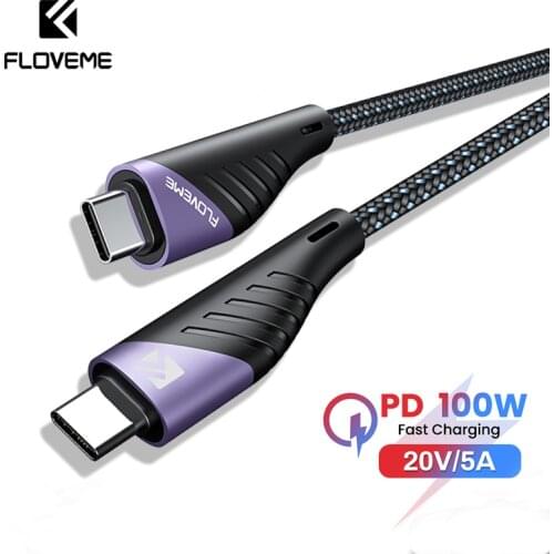 FLOVEME PD 100W USB C To USB Type C Cable For MacBook iPad Xiaomi Fast Charging 60W USB C To Lighting Charger Cable For iPhone