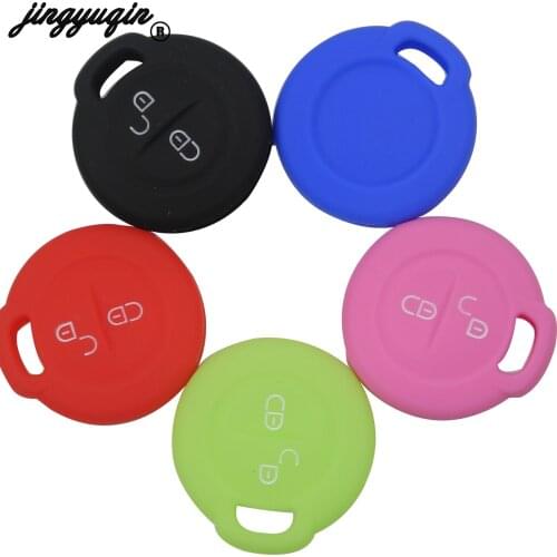 Jingyuqin 30pcs 2 Button Silicone Key Fob Cover Case For Mitsubishi Colt Warior Carisma Spacestar 2 BTN Remote Key Shell Blank